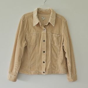 J Jill‎ Corduroy Jacket With Velvet Collar Preppy Size Extra Large